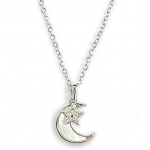 MOTHER OF PEARL MOON WITH ZIRCONIA STAR NECKLACE